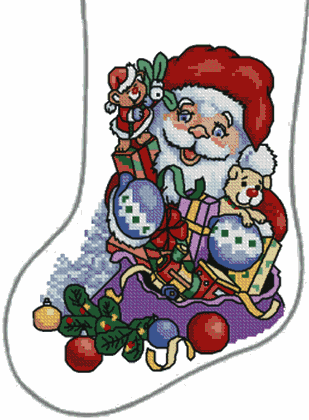 Embroidery Christmas Patterns Stocking Table Topper, Table Topper